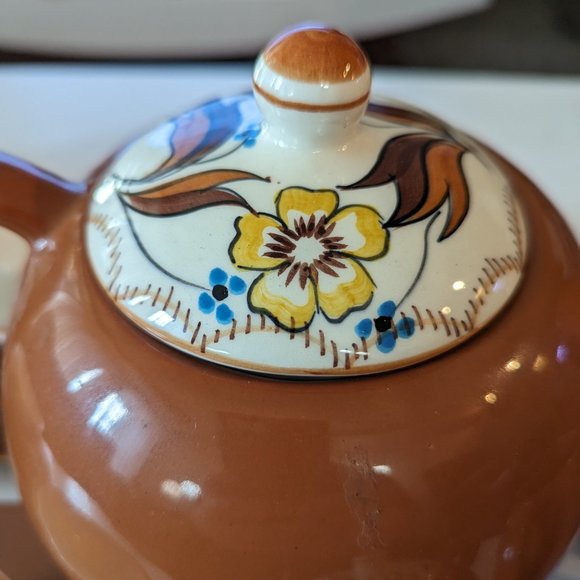 SEPTEMBER ONLY! Vintage Handmade Mexican Pottery Tea Set, 50+ Years. Mint. - Picture 2 of 4